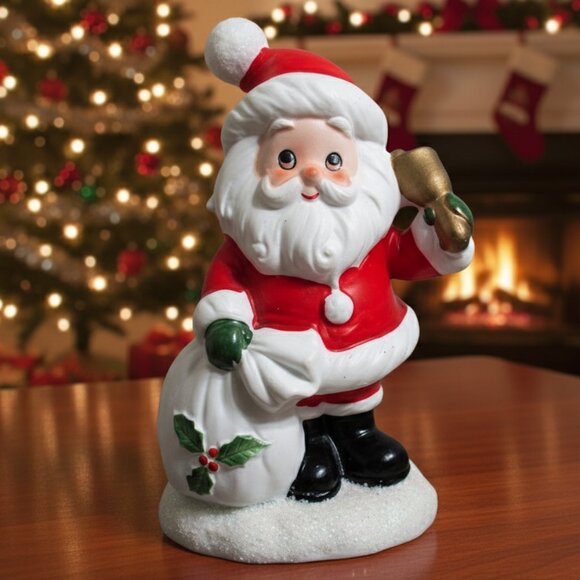 RARE Josef Originals Illuminated Santa Figurine Lamp Vintage Ceramic Christmas - Picture 1 of 12